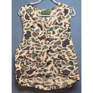 Vintage Hunters Choice Duck Camo Vest Large Pockets Game Pouch Bag Lightweight